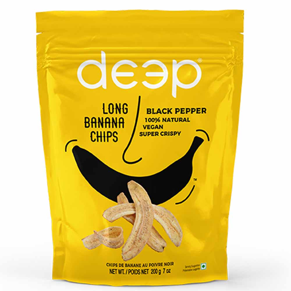 DEEP BANANA CHIPS LONG - BLACK PEPPER [200 gm X 15 Pack]