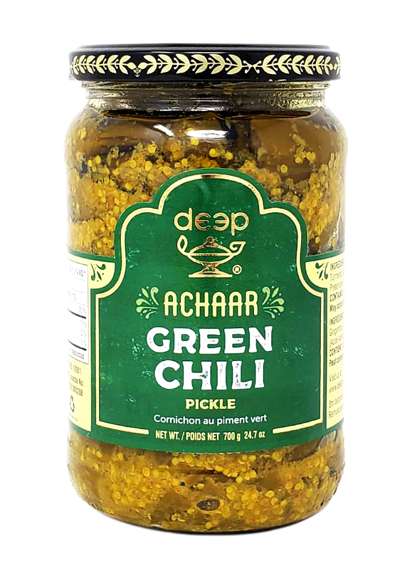 DEEP GREEN CHILLI PICKLE [ 283 gm X 12 Pack]