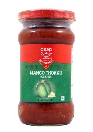 DEEP MANGO THOKKU PICKLE W/O GARLIC [ 300 gm X 12 Pack ]
