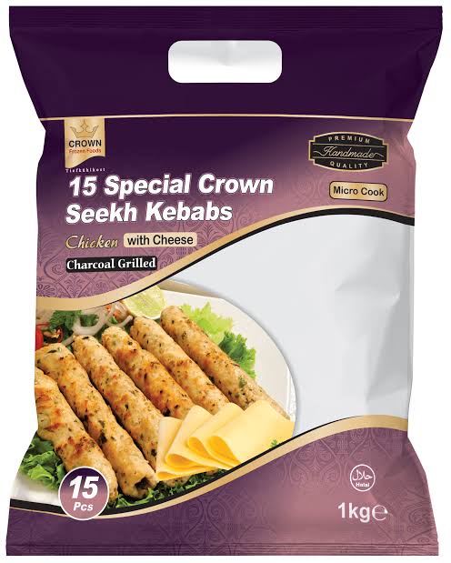 CROWN Special Seekh Kebab Chicken - 15 Pcs x 10 pkt 1kg